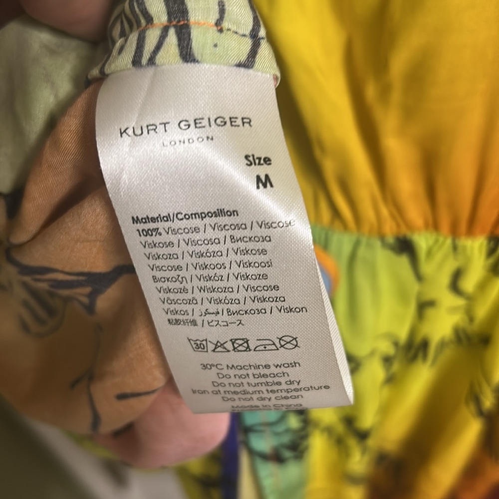 Kurt Geiger Yellow and Blue Oversized Asymmetrical Tunic - Picture 5 of 5